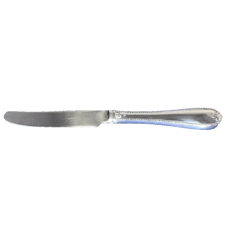Dinner Knife : Lenox Tudor Bead Stainless Rope Edge Glossy Stainless 9 1/4”